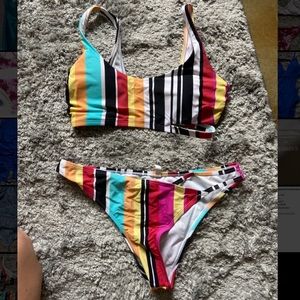 Express stripped swimsuit
